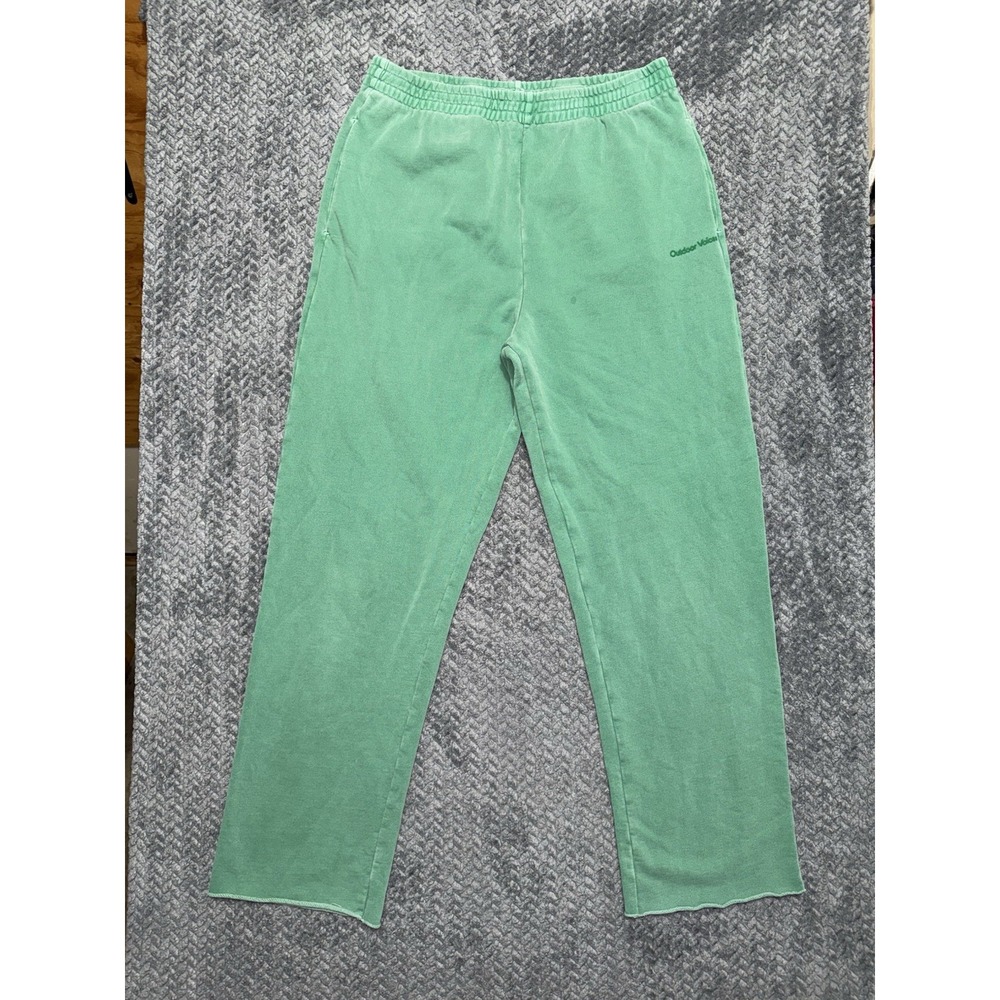 Outdoor Voices Womens Cotton Terry Jogger Sweatpants Green Pull On Size Medium